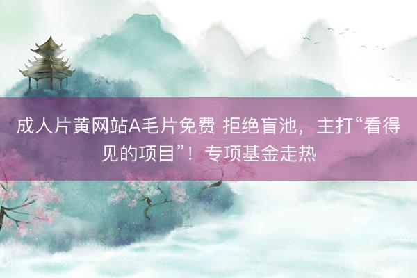 成人片黄网站A毛片免费 拒绝盲池，主打“看得见的项目”！专项基金走热