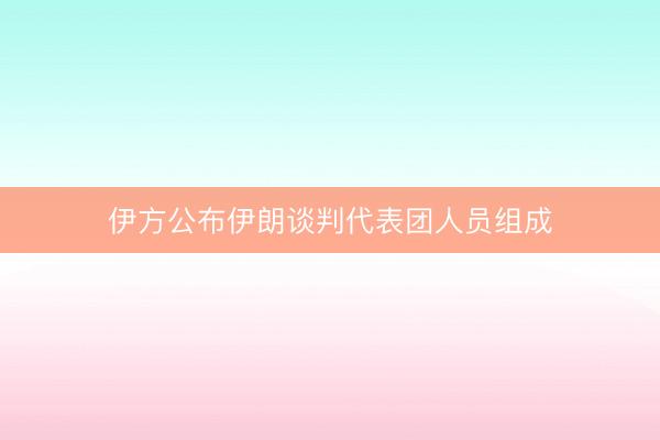 伊方公布伊朗谈判代表团人员组成