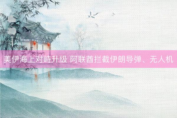 美伊海上对峙升级 阿联酋拦截伊朗导弹、无人机