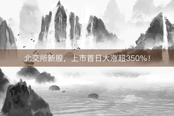 北交所新股，上市首日大涨超350%！