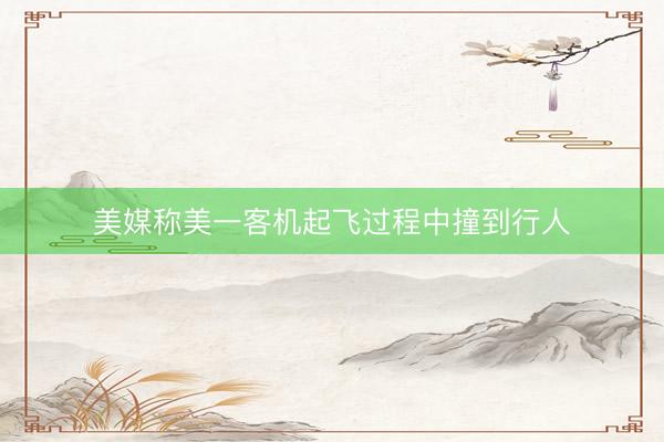 美媒称美一客机起飞过程中撞到行人
