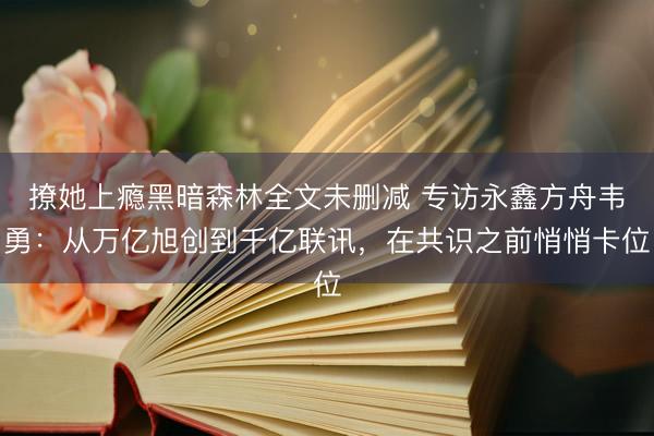 撩她上瘾黑暗森林全文未删减 专访永鑫方舟韦勇：从万亿旭创到千亿联讯，在共识之前悄悄卡位