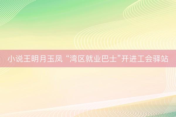 小说王明月玉凤 “湾区就业巴士”开进工会驿站