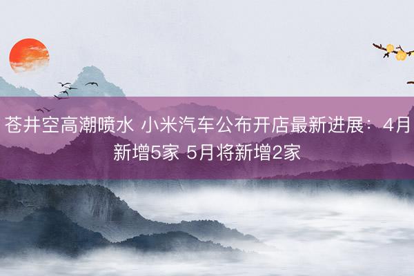苍井空高潮喷水 小米汽车公布开店最新进展：4月新增5家 5月将新增2家