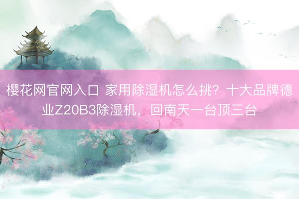 樱花网官网入口 家用除湿机怎么挑？十大品牌德业Z20B3除湿机，回南天一台顶三台