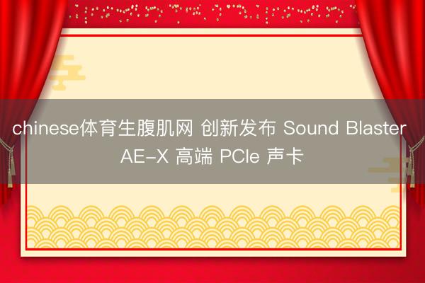 chinese体育生腹肌网 创新发布 Sound Blaster AE-X 高端 PCIe 声卡
