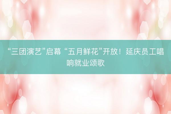 “三团演艺”启幕 “五月鲜花”开放！延庆员工唱响就业颂歌
