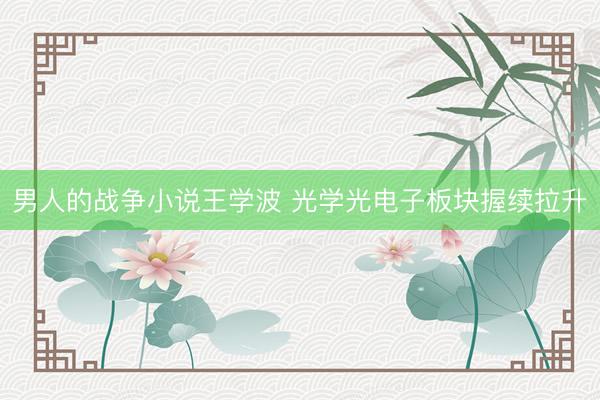 男人的战争小说王学波 光学光电子板块握续拉升