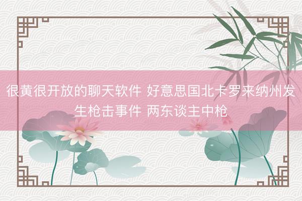 很黄很开放的聊天软件 好意思国北卡罗来纳州发生枪击事件 两东谈主中枪