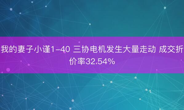 我的妻子小谨1-40 三协电机发生大量走动 成交折价率32.54%