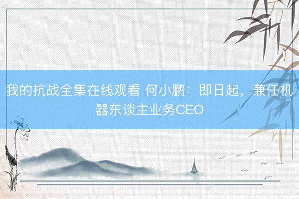 我的抗战全集在线观看 何小鹏：即日起，兼任机器东谈主业务CEO