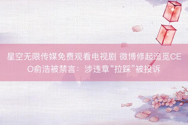 星空无限传媒免费观看电视剧 微博修起追觅CEO俞浩被禁言：涉违章“拉踩”被投诉