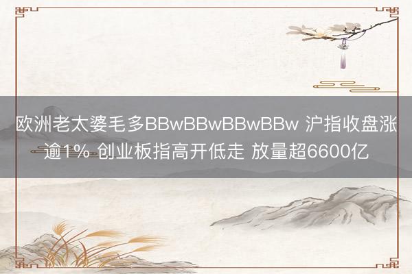 欧洲老太婆毛多BBwBBwBBwBBw 沪指收盘涨逾1% 创业板指高开低走 放量超6600亿