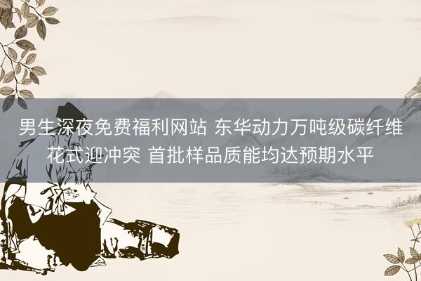 男生深夜免费福利网站 东华动力万吨级碳纤维花式迎冲突 首批样品质能均达预期水平