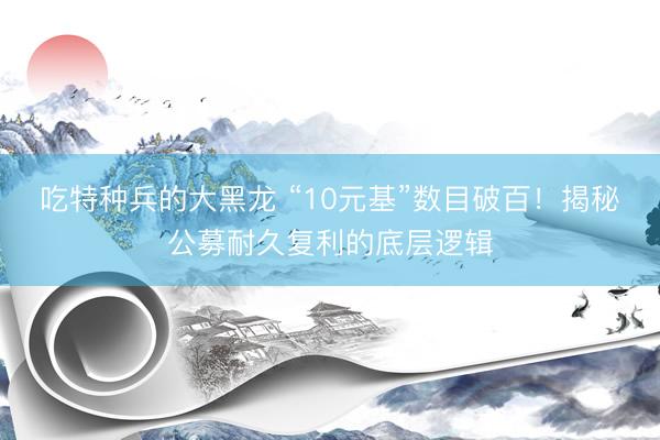吃特种兵的大黑龙 “10元基”数目破百！揭秘公募耐久复利的底层逻辑