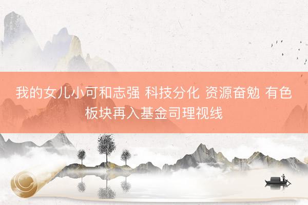 我的女儿小可和志强 科技分化 资源奋勉 有色板块再入基金司理视线